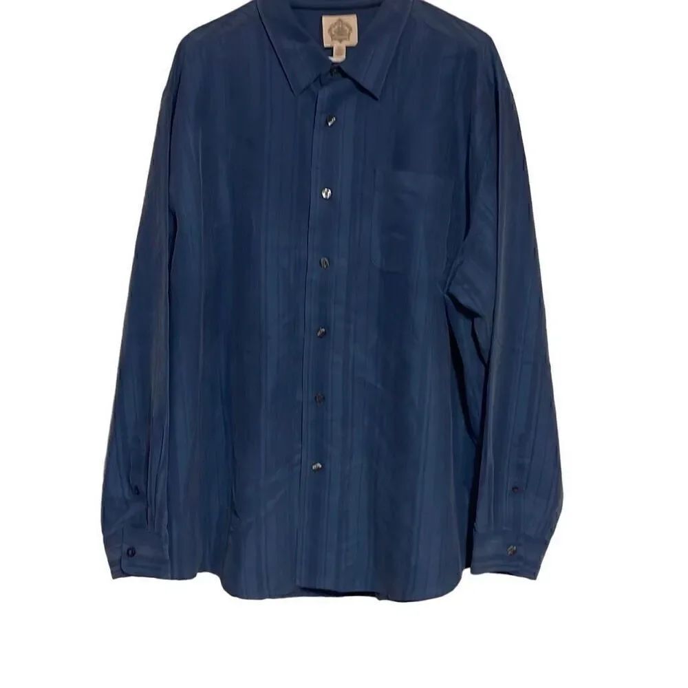 Paradise Collection Men's Blue Long Sleeve Button Down Shirt Size XXL